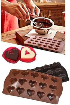 Orret Home Heart Shaped Silicone Chocolate Mold, Candy And Ice Mold, Silicone Easy Removable Mold For Cake And Table Decoration (1 Piece)