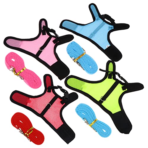 BESPORTBLE 4pcs Rabbit Harness Leash Mesh Vest Support Animal Vest for Hamster Walking