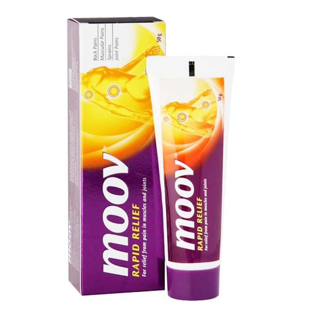 Moov Fast Instant Pain Relief Cream 50g Suitable for Back Pain, Muscle Pain, Joint Pain, Knee Pain 100% Ayurvedic Formula Suitable for Sports & Gym related injuries