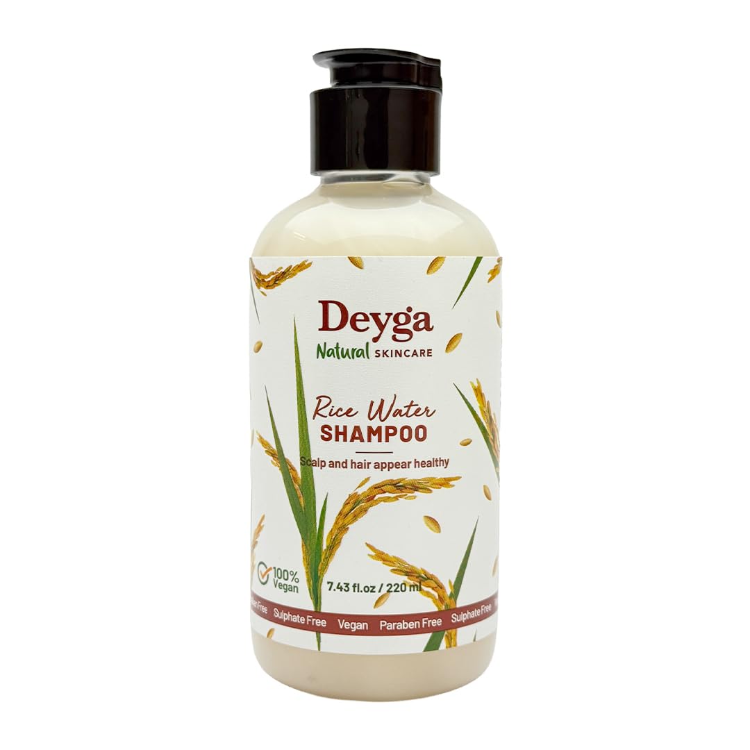 Deyga Rice Water Shampoo (220 Ml) | Controls Frizz | Deep Cleanses Scalp | Free from Paraben and Sulfate