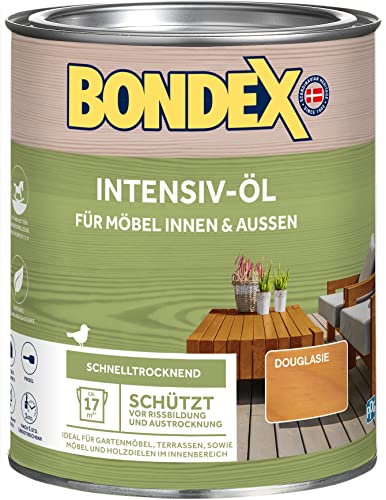 Bondex 381193 Intensiv-Öl douglasie 0,75 L für 17 m²Holzöl, Holzpflegeöl, Terrassenöl mit UV-Schutz &...