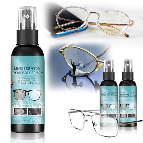 2Pcs - Lens Scratch Remover for Eye Glasses Scratch Remover for Eyeglasses Eyeglass Scratch Remover Lens Scratch Remover Pocket & Travel Essentials Eye Glass Cleaners Spray (100ml)