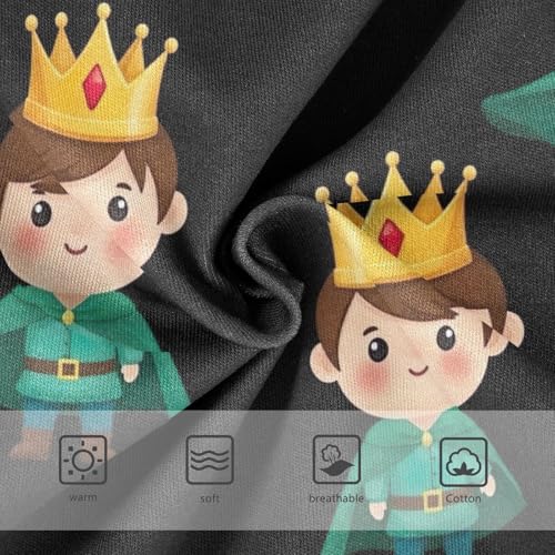 Cartoon Prince Golden Crown Toddler Girls Panties, Cotton Girls Underwear, 2T–8 Years3