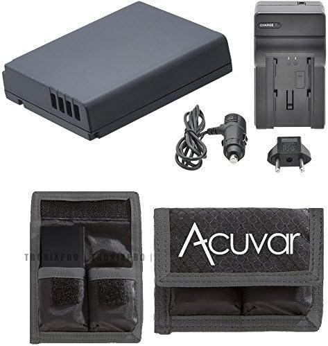 DMW-BCJ13 Replacement Battery for Panasonic Lumix DMC-LX7, DMC-LX5, DMW-BCJ13PP, DMW-BCJ13E Digital Camera + Car/Home Charger + Acuvar Battery Pouch