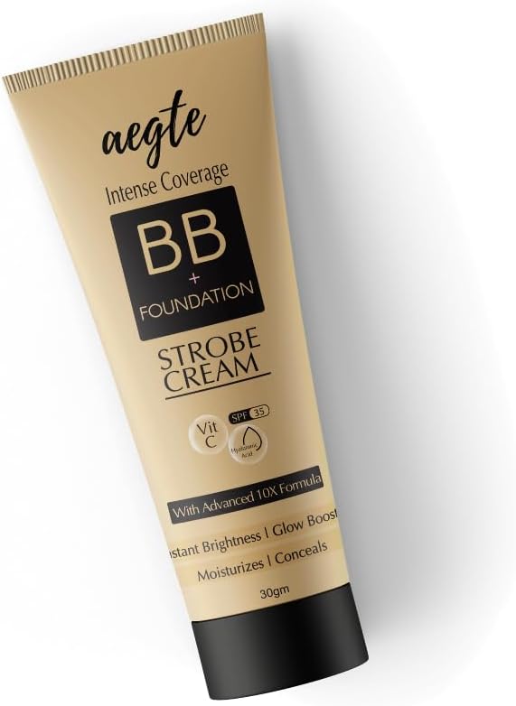 aegte Matte Intense Coverage Medium Bb + Foundation Strobe Cream With Spf 35 & Vitamin C, All