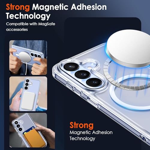 Image of DIZORO Magnetic Compatible with Samsung Galaxy S26 Plus 5G Case Clear [Compatible with MagSafe][Anti-Yellowing][Built-in 4 Airbags][Military Grade Protection] Samsung S26 Plus Phone Back Cover