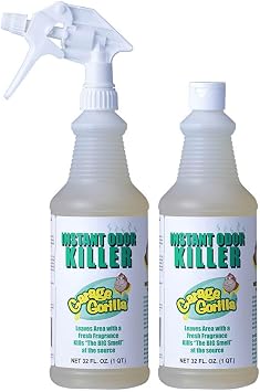 Odor Killer, for Trash Cans, Bathrooms, Drains, Smoking Areas, Contains Odor Eating Enzymes, 32oz. Pack of 6