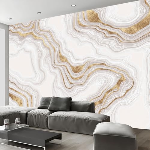 Papier peint panoramique marbre beige 450x315 poster géant mural 3D salon - 5