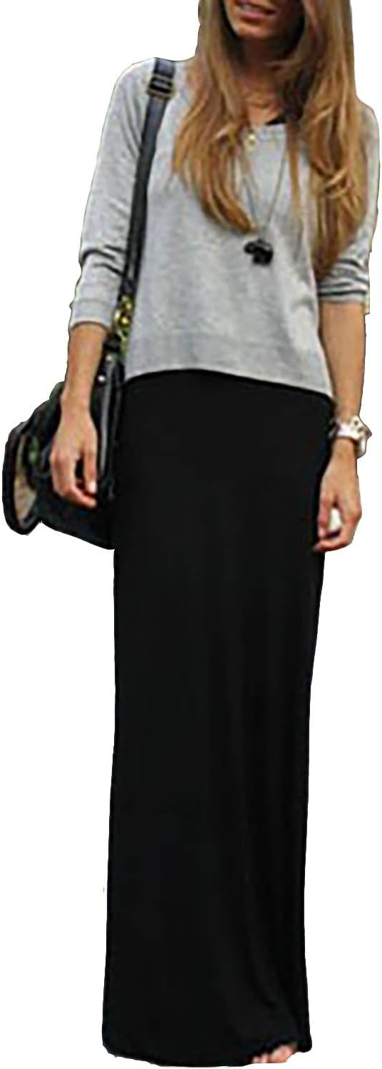 VivicastleWomen's USA Colorful Printed Fold Over Waist Long Maxi Skirt