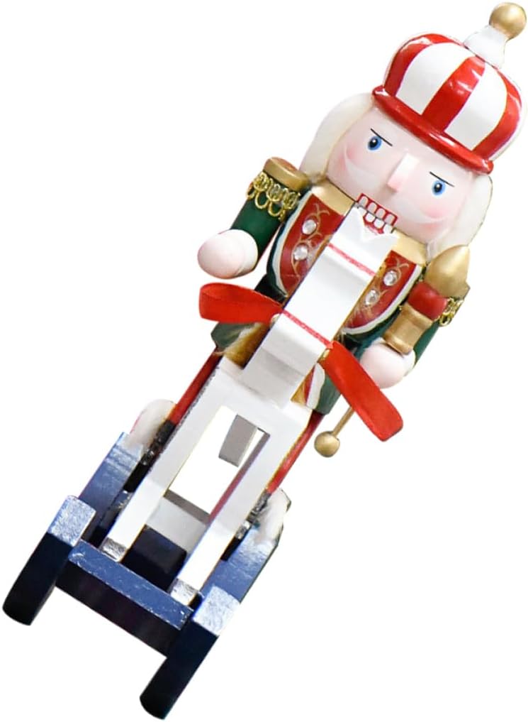Cabilock Christmas Nutcracker Soldier Figurine Wooden Tabletop Decoration Intricate Details Sturdy Craftsmanship for Indoor Holiday Displays Festive Decor