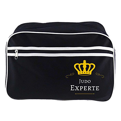 Multifanshop® Retrotasche breit - Judo Experte - schwarz - Schultertasche Umhängetasche Tasche Cover