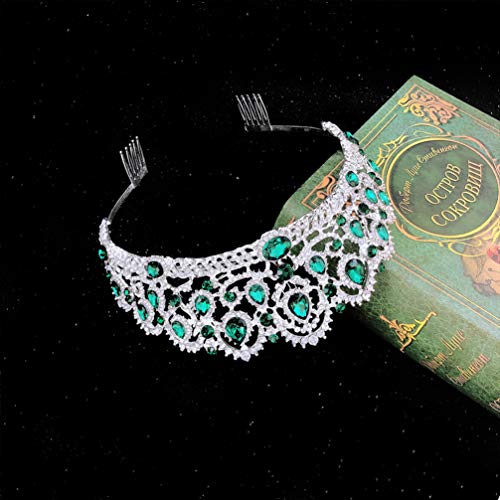Coroas de cristal e tiaras da PIXNOR com pente, coroa de casamento rainha barroca tiara tiara tiara