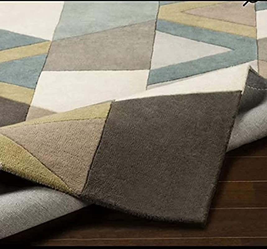 Image of Handmade Tuffted Pure Woollen Thick Geometrical Carpet for Living Room and Bedroom with 1.4 Inch Pile Height Size 2 x 6 feet Mult New FTE03