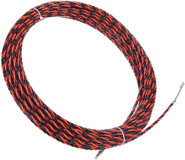 Fish Tape 5-50M Dia.6mm Nylon Electric Cable Push Pullers Tape Wire Cable Puller Fiberglass Electric Cable Wire Puller Electrical Tool(25M)