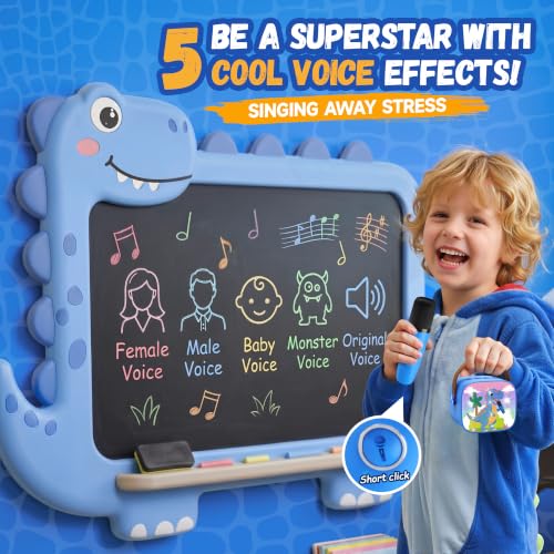 Image of YLL Karaoke Machine for Kids, Portable Mini Speaker with 2 Wireless Microphones, Kids Toy Gifts for Boys Ages 3, 4, 5, 6, 7, 8, 9, 10+ Years Old, 4-12th Birthday Singing Home Family Party