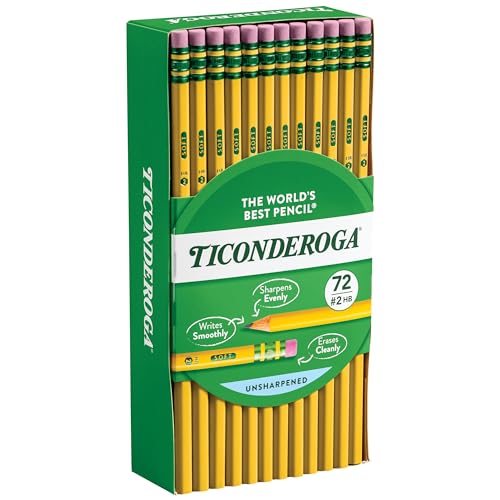Image of Ticonderoga Wood-Cased Pencils, #2 HB Soft, Yellow, 72 Count | Ideal for writing, drawing, schoolwork, classrooms and office use