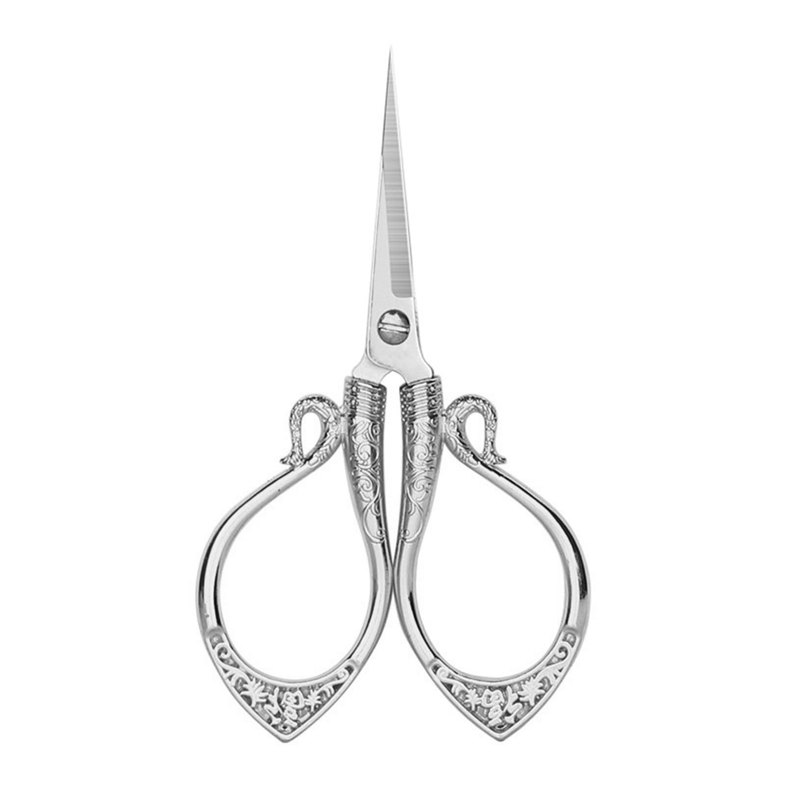 Yrohgkpn White Silver Dressmaking Scissors Small Embroidery Stitching Fabric Sewing For Home Needlework Sewing