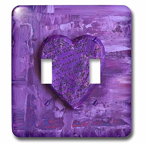 Interrupteur baïonnette Purple Heart 3dRose avec motif coeur et fond peint