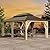 Garvee 12x20 ft Hardtop Gazebo with Nettings and Curtains, Wood Grain Heavy Duty Double Roof Galvanized Steel Outdoor Combined of Vertical Stripes Roof for Patio, Backyard, Deck, Lawns, Khaki