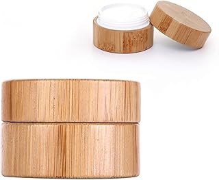 SEWACC 1pc Makeup Containers Lotion Travel Container Travel Toiletry Containers Cosmetic Pot Refillable Container Bamboo Cosmetic Container Wooden Travel Bottles for Cosmetics Cream Glass
