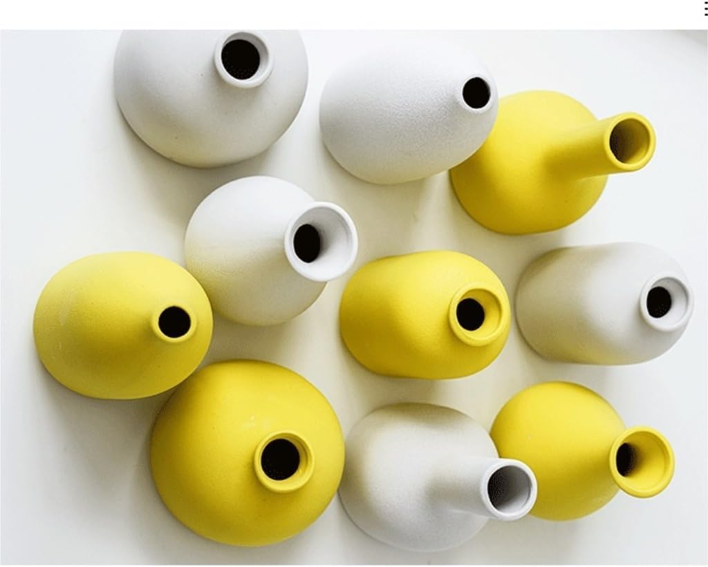 TOWINE Flower Vase Ceramic Vase Creative Flower Vase Arrangement Vase Dry Vase Living Room Decoration Desktop Decoration Indoor Vase (Color : White b, Size : One Size)
