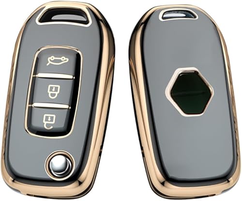 HIBEYO Para Renault Kadjar Filping Smart Remote Auto Key Fob Cover para Renault Kadjar Captur Megane Sandero Stepway Logan Clio 5 Accesorios Key