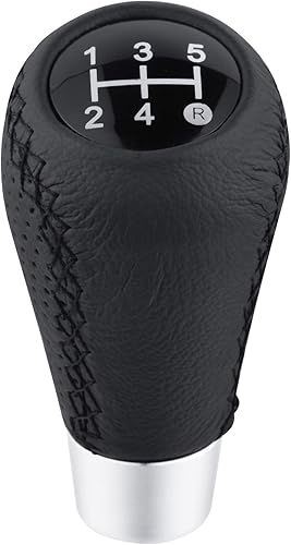 Arenbel Pomos de palanca de cambios de 5 velocidades, mango de palanca de cambios negro, repuesto para la mayoría de automóviles manuales Arenbel Pomos de palanca de cambios de 5 velocidades, mango de palanca de cambios negro, repuesto para la mayoría de automóviles manuales
