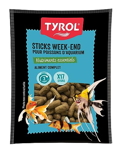 Tyrol | Wochenend-Sticks Fisch Aquarium | Futter für Aquarienfische | Alleinfuttermittel | reich an essentiellen Nährstoffen, Vitaminen und Spurenelementen | 20 g | 17 Sticks