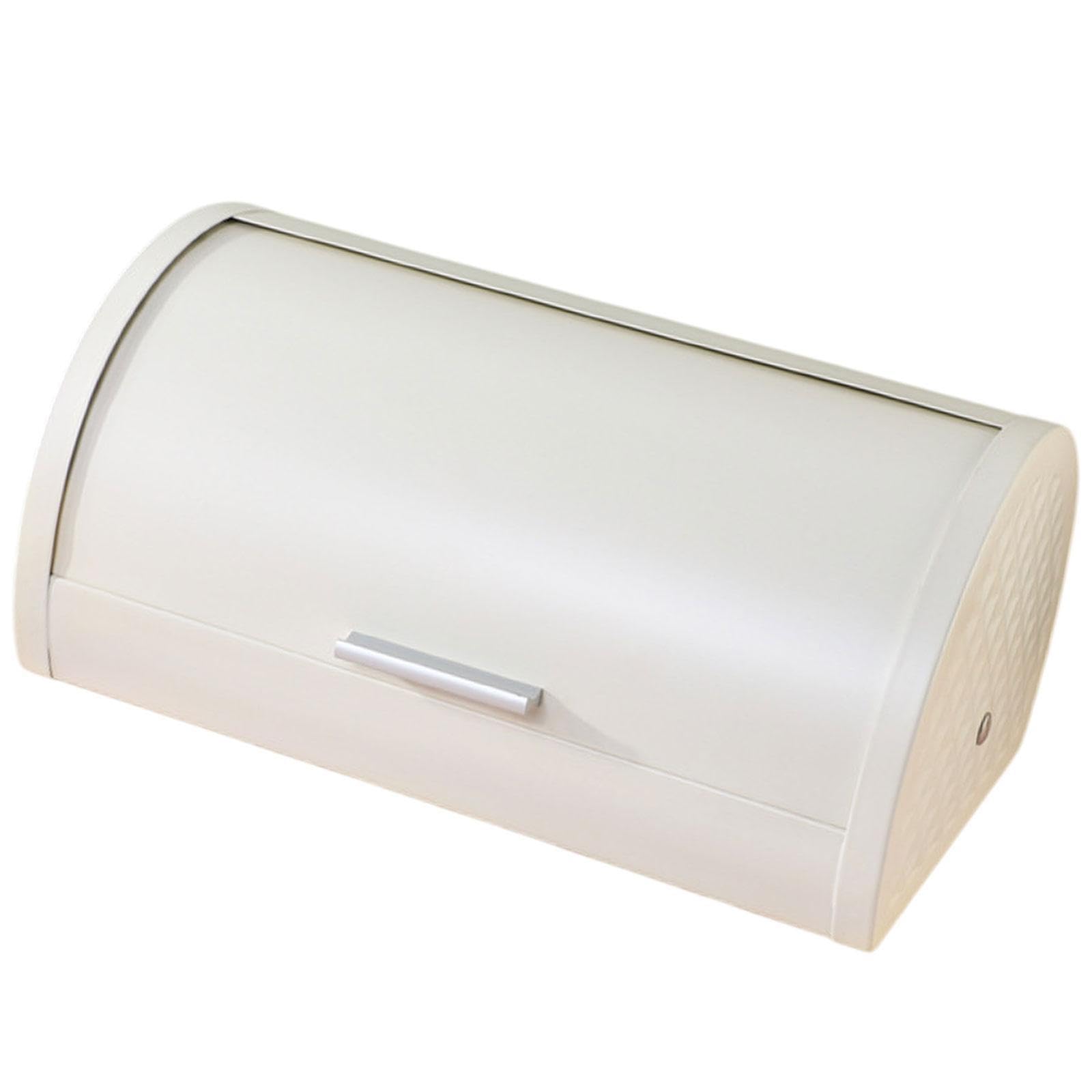 Yixannx White Lid Roll Bread Box Keeper Container For Effective Bread Organization With Charismatic Farmhouse Appeal Farmhouse Countertop Bin Is Made Of Sturdy Acrylic, 37.5X26x18cm