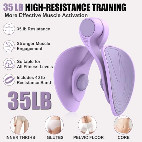 Pelvic Floor Exercise Devices 35lb Resistance Kegel Thigh Trainer with Band - Image 2