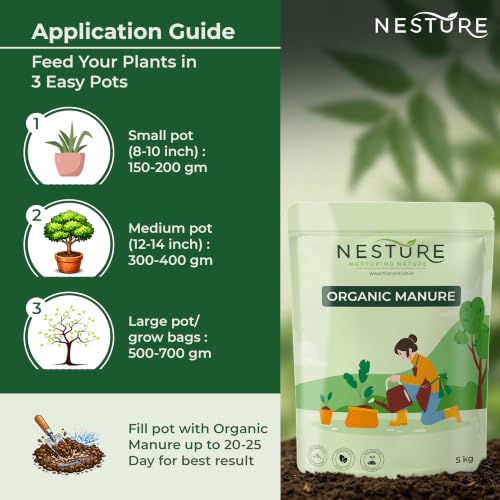 Image of Organic Manure 5kg for Plants | Organic Khad & Plant Fertilizer for Home Garden, Flowering Plants, Pots, Soil & Everyday Gardening