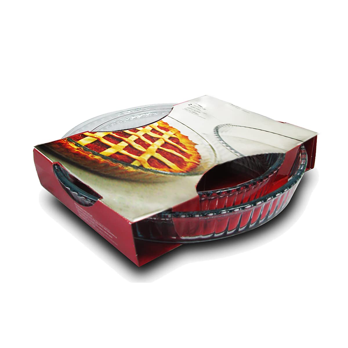 Juego de 2 Moldes Platos para Tartas Fuente de Horno Multiusos de Cristal Redondo Transparente - Diámetro 32/26 cm