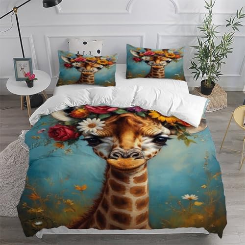 Housse de couette girafe imprimé sauvage pour des nuits douces