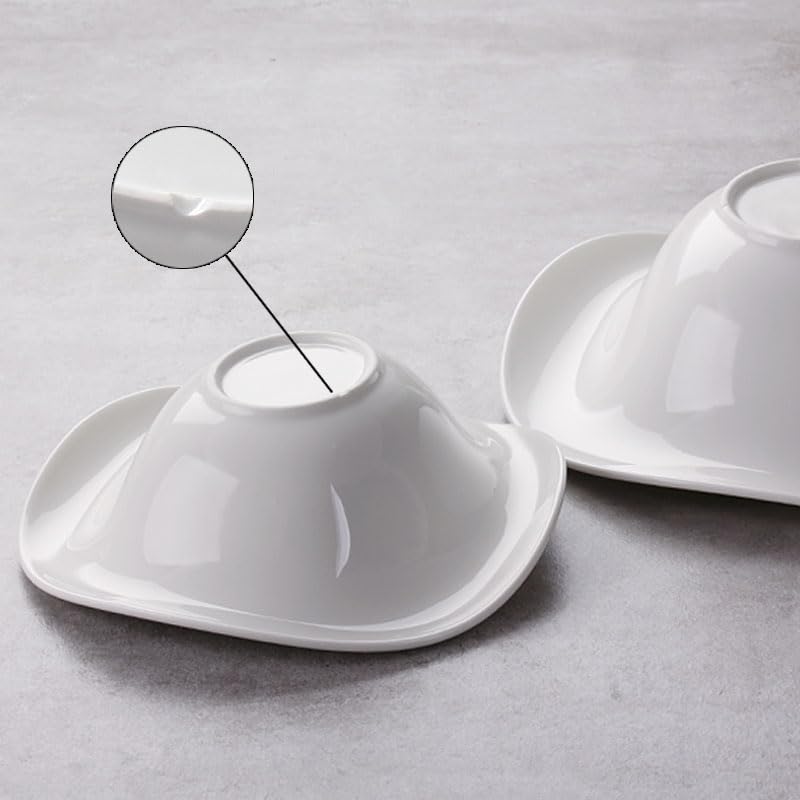 Ceramiczna zastawa stołowa Czysta biała ceramiczna salaterka, miska na deser z przekąskami, kreatywna miska na zimne dania, miska na zupę (Color : B)