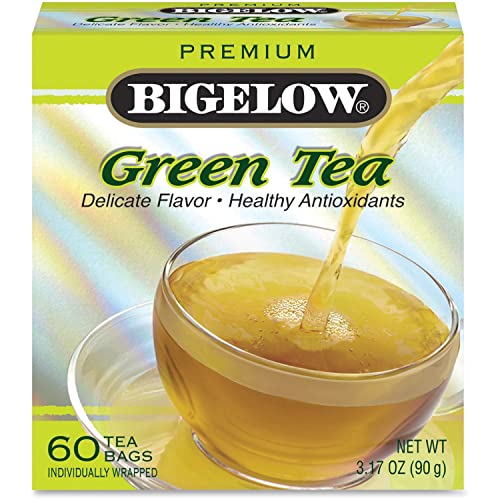 Image of Bigelow Tea Green Tea 60 Count, Premium Blend Bulk Box Green Tea, Caffeinated