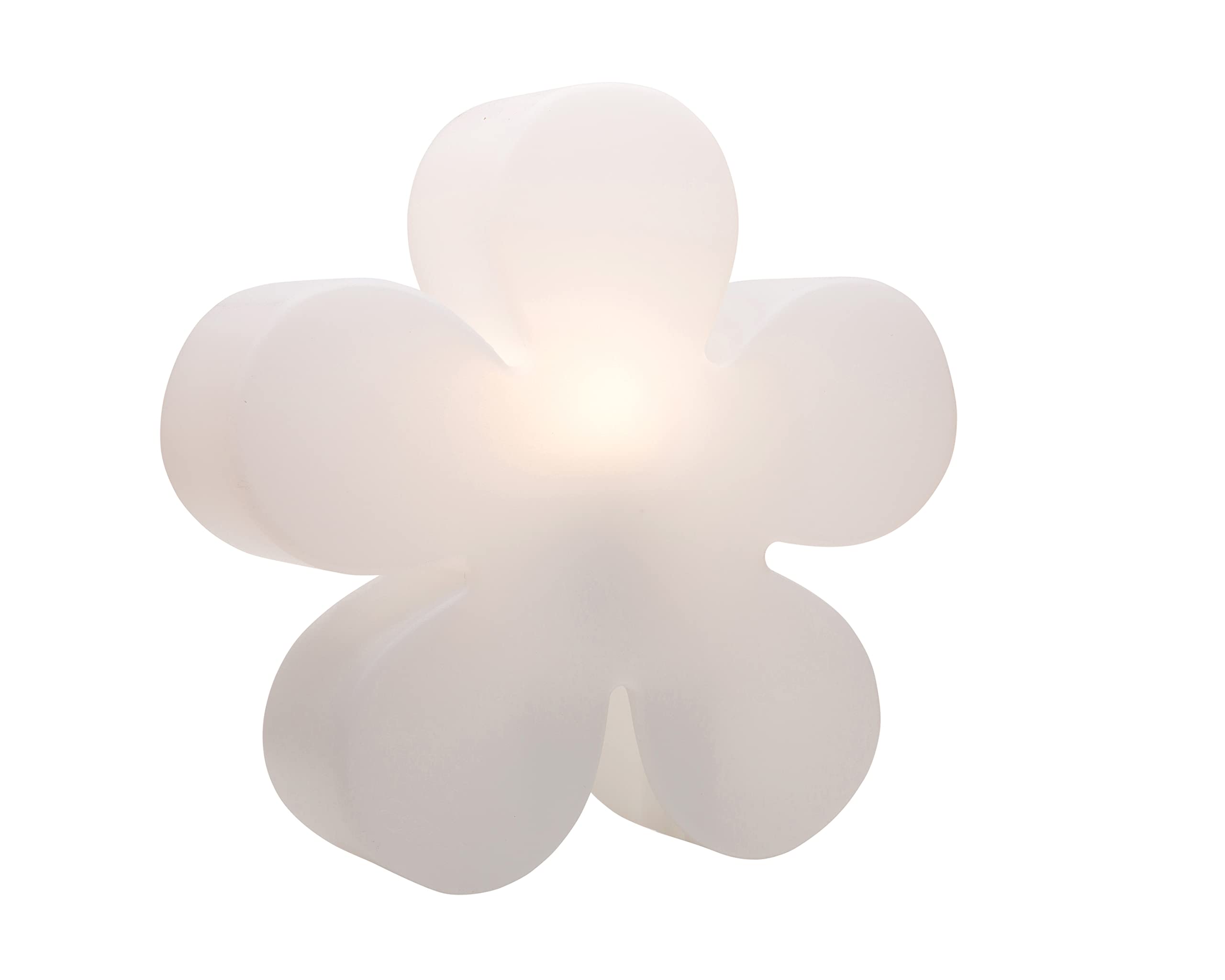 8 seasons design Leuchtblume Shining Flower (E27, Ø 40cm, UV-beständig, für innen & außen, Gartendekoration, Deko Garten, Terrasse, Balkon) weiß