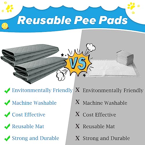 Image of Washable Pee Pads for Dogs 72 inchx72 inch Reusable Puppy Pads Extra Large, Waterproof Pet Training Pads Leakage Non-Slip, Dog Pee Pads Whelping Pads for Playpen, Crate, Sofo, Car, Bed