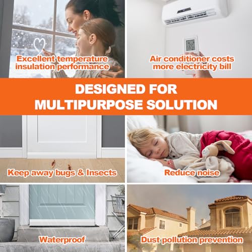Image of Door Draft Stopper, Door Sweep for Bottom of Door, Weather Stripping Door Seal, Under Door Gap Filler Draft Blocker Soundproof Insulation Save Energy Install Quickly Easily (Transparent, 39'')