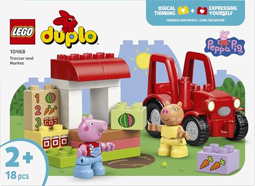 Image of LEGO DUPLO Peppa Pig Tractor and Market Building Toy with a Drivable Farm Tractor - 10468
