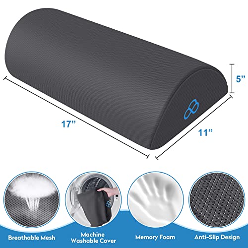 Image of StepLively Foot Rest Ergonomic Pillow for Under Desk at Work, Anti-Fatigue Footrest Support Pillow for Fatigue & Pain Relief, Comfortable for Office Chair, Car Seat & Gaming Chair - Grey