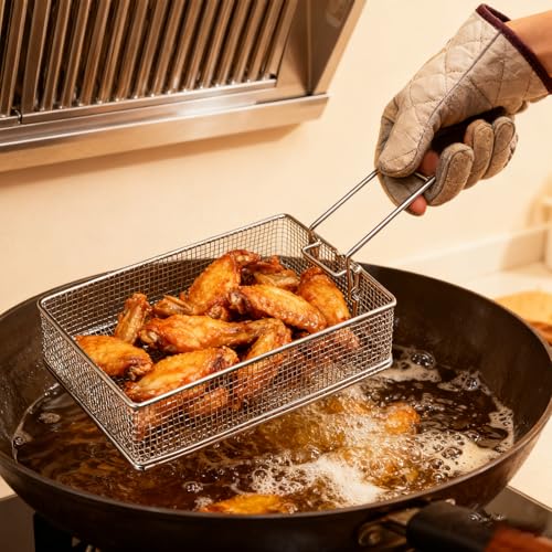 Mini cestas para freír de acero inoxidable para ahorrar espacio en cocina 3