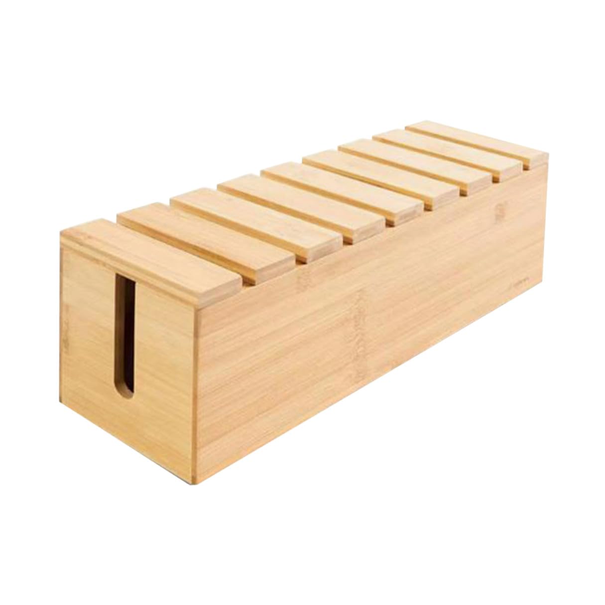 Boîte Rangement Câbles Bois Naturel Gestion Cordon Organisateur Bureau