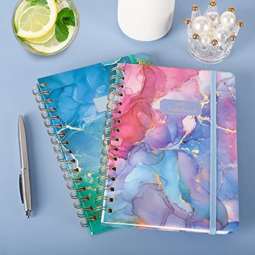 Eoout 3 Pack A5 Spiral Notebook, Hardcover Spiral Journal, 5.5 X 8.3 Inches, 100Gsm Thick Paper, 80 Sheets College Ruled, For School Office Home Gifts #TOP5