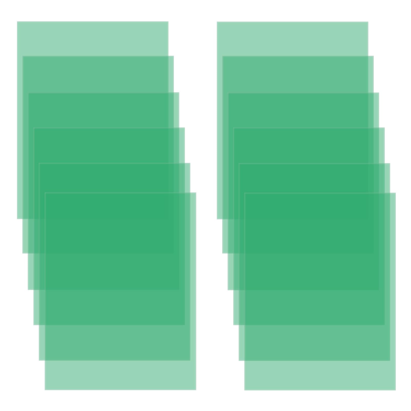 12 Pcs A4 Green Dyslexia Overlays, PVC Coloured Overlays for Dyslexia, High Transparency & Scratch-Resistant, Reduce Visual Stress, Reading Aids for Dyslexia, ADHD, Irlens Syndrome