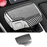 LUNQIN Car Center Console Gear Shift Knob Trim Cover for Audi A4 B9 A5 Q5 Q7 S4 S5 SQ5 2017-2025 Auto Interior Decor Accessories Central Control Shifters Stick Protection Panel Carbon Fiber Style Kit