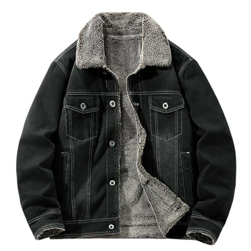 Veste en jean homme épaisse avec polaire de qualité supérieure isolante pour l'hiver