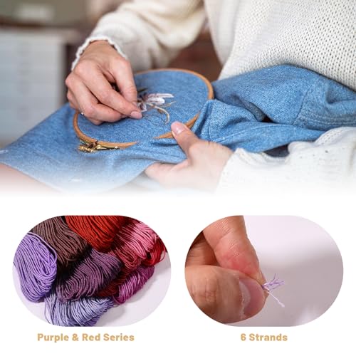 Hilos de Sashiko 100% Algodón 10 piezas 25 m cada uno miniatura 4