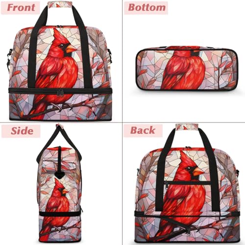 Large Weekender Overnight Bags Animal Abstract Bird Travel Duffel Bag for Women Men Gym Bag With Shoe Compartment Foldie Travel Tote Bag Carry On Personal Item Bag for Travel Gym Sports3