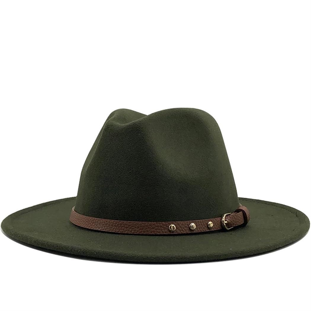 Cappello a cilindro da chiesa a tesa larga Panama in feltro solido per uomo e donna cappello Fedora per berretto Jazz in lana