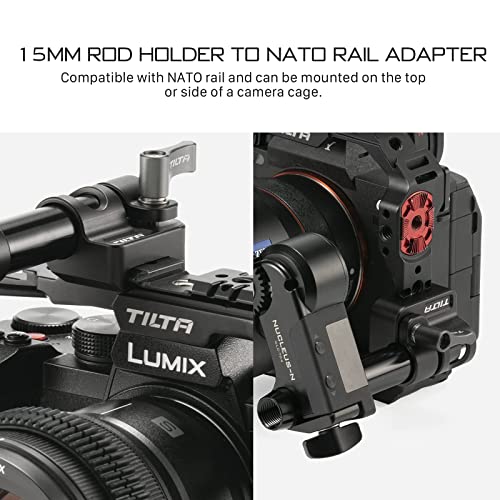 Tilta 15mm Rod Holder to NATO Adapter Compatible with our Full and Half Camera Cages - Black TA-15RH-NTA-B - Image 3